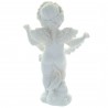 Statua di angelo bianco in piedi in resina con fiori 22cm