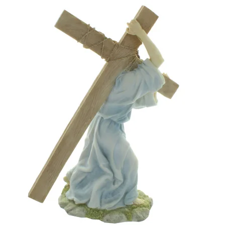 Statua di Gesù porta la croce in resina 30cm