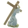 Statua di Gesù porta la croce in resina 30cm