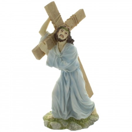 Christ with cross Resin statue 30cm