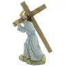 Statua di Gesù porta la croce in resina 30cm