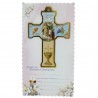 Girl Communion cross with a souvenir certificate