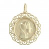 Our Lady Round-shaped 18-carat gold-plated medal with indented edges