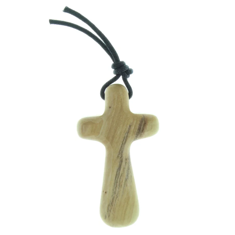 Croix du réconfort en bois d'olivier de Jérusalem 7cm