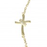 Gold plated bracelet with a modern cross and rhinestones