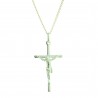 Parure en Plaqué Or avec un pendentif croix avec Christ sur une chaîne de 50cm