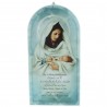 Blessed Virgin Mary and Child Wooden frame and Hail Maria prayer 24cm