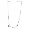 Rosary necklace genuine crystal beads and Miraculous Lady centerpiece