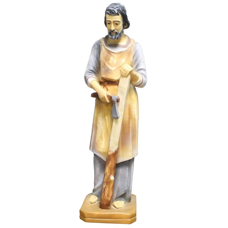 Statue de Saint Joseph charpentier grande taille en résine 80cm