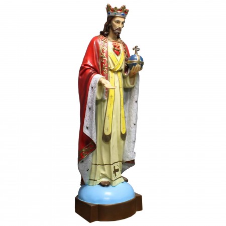 Statua di Cristo Re di grandi dimensioni in resina 118cm