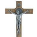 Crucifix bois de Saint Benoît à poser 18cm