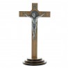 Crucifix bois de Saint Benoît à poser 18cm