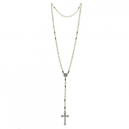 Mother of pearl Lourdes cord rosary