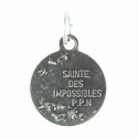 Médaille de Sainte Rita en métal argenté 15mm