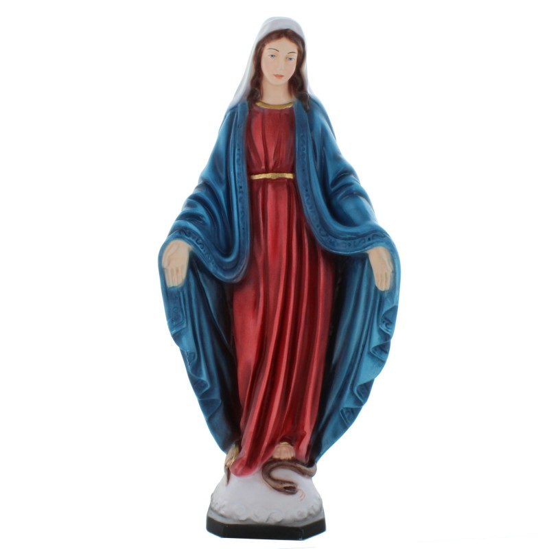 Statue de la Vierge Miraculeuse en résine colorée 30cm