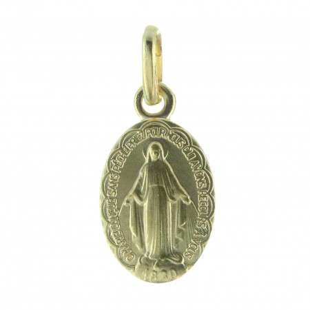 Mini Bracelet Yellow Gold 18K 750 cross Medal Miraculous 20 CM Rosary 