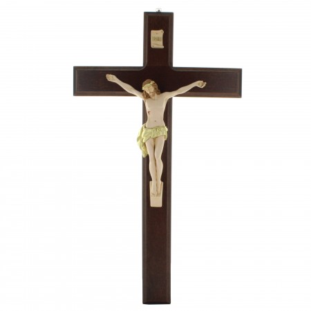 Crucifix en bois avec le Christ réaliste 50cm