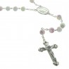 Lourdes rosary with coloured marbled glass beads