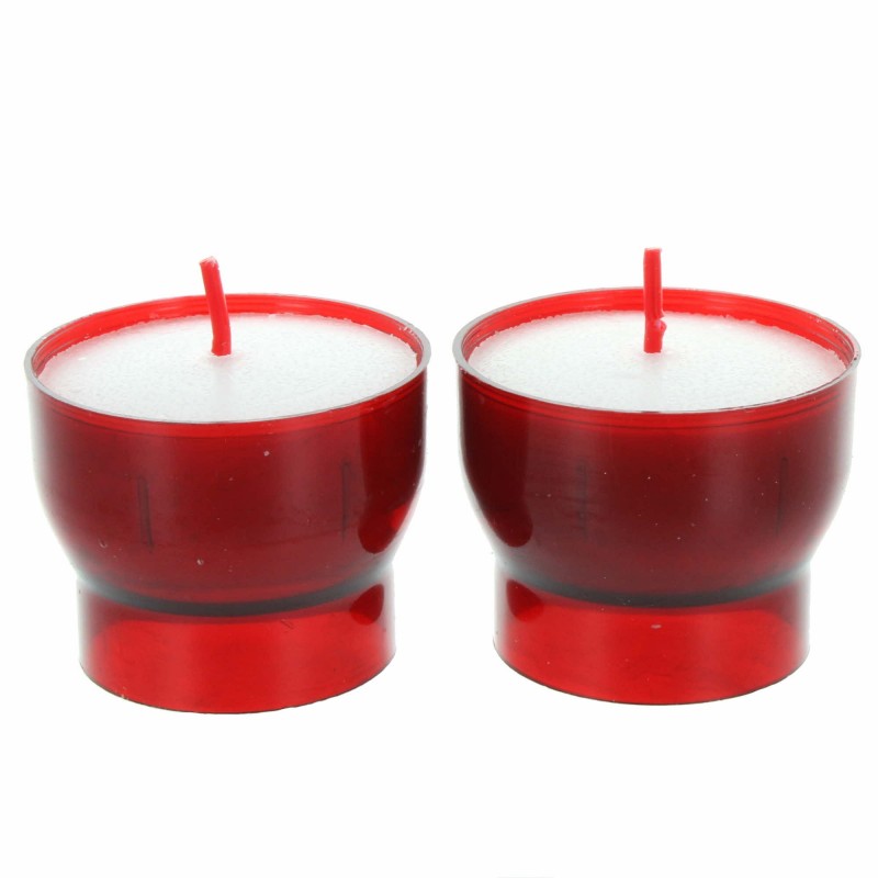 Batch of two red votive candle 4 cm 6hrs