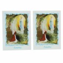 Lot de 2 images religieuses de l'Apparition de Lourdes texte en anglais