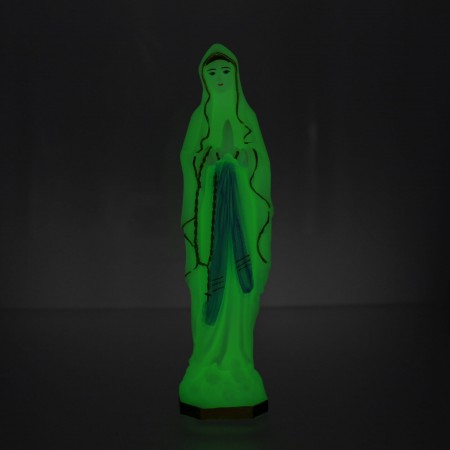 Statue lumineuse de la Vierge Marie de Lourdes en résine 16cm