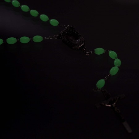 Lourdes water rosary glowing beads