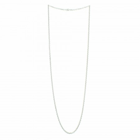 Chaîne en Argent Rhodié maille forçat limé 70cm