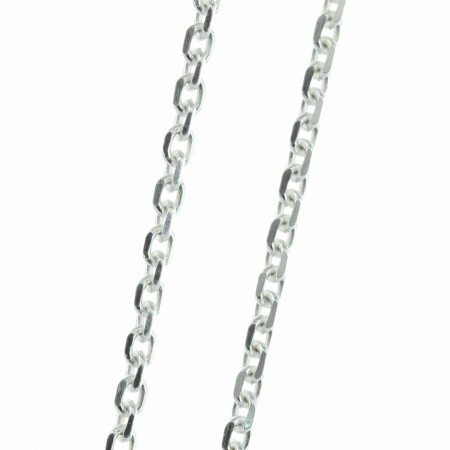 Chaîne en Argent Rhodié maille forçat limé 70cm