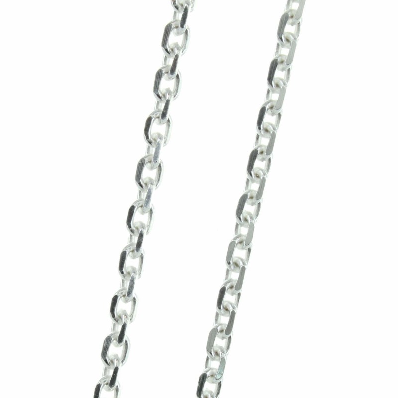 Rhodium Silver Chain forçat mesh 70cm