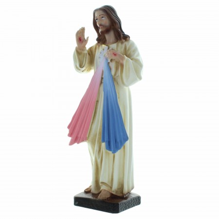 Gesù misericordioso in resina colorata 18cm