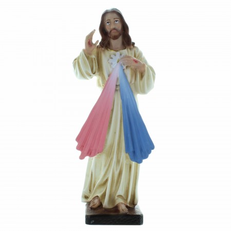 Statue du Christ Miséricordieux en résine colorée 18cm