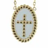 Collana placcata in oro con una medaglia a forma di croce smaltata Collana placcata in oro con una medaglia a forma di croce smaltata