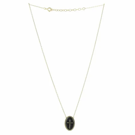 Collana placcata in oro con una medaglia a forma di croce smaltata