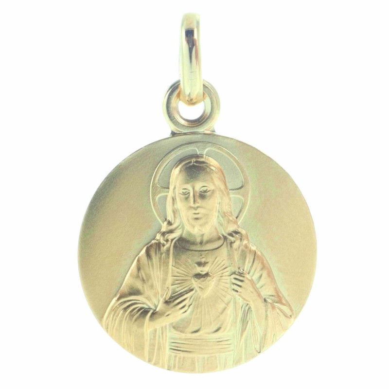 Médaille du Sacré Coeur de Jésus en Plaqué Or 18 carats
