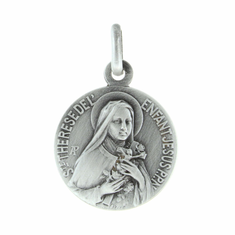 Médaille Plaque De Communion En Bronze Argenté - Sainte Thérèse - Signée Marcel Renard - 6.6x4.2 Cm