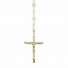 Chapelet de Lourdes en Nacre avec une croix dorée