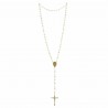 Mother of Pearl Lourdes rosary with a golden cross
