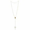 Chapelet de Lourdes en Nacre avec une croix dorée Chapelet de Lourdes en Nacre avec une croix dorée