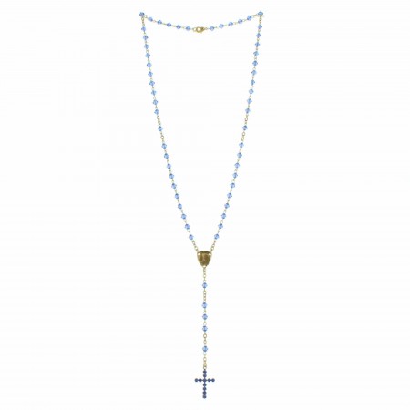 Chapelet de Lourdes en Cristal Swarovski avec une croix en strass