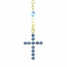 Chapelet de Lourdes en Cristal Swarovski avec une croix en strass
