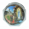 Lourdes Silvery rosary box with Divine Mercy