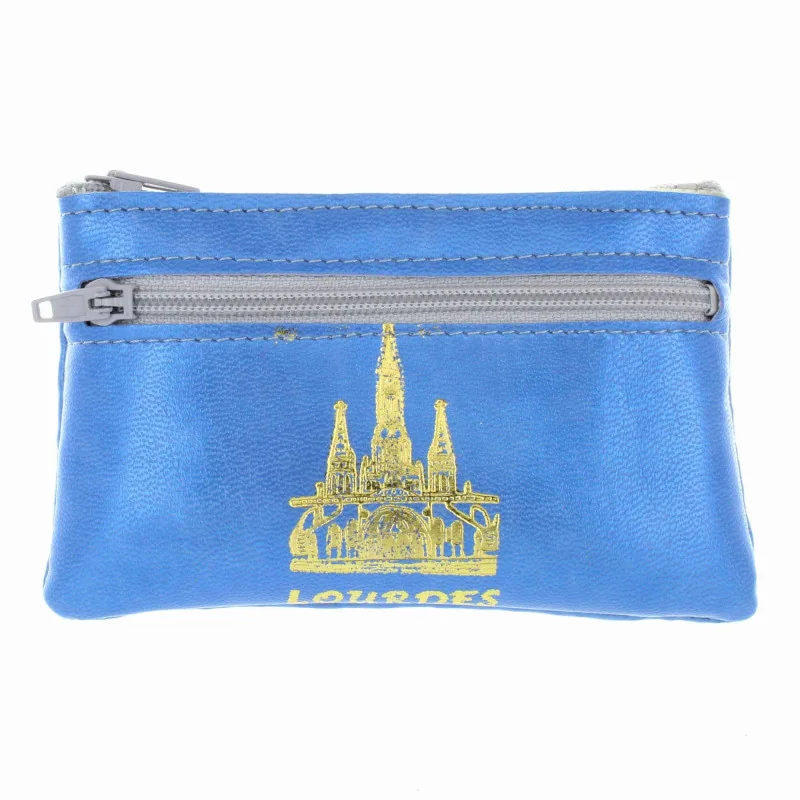 Portamonete borsello in pelle sintetica e Basilica di Lourdes