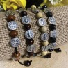 Saint Benedict bracelet with wood beads and a cross