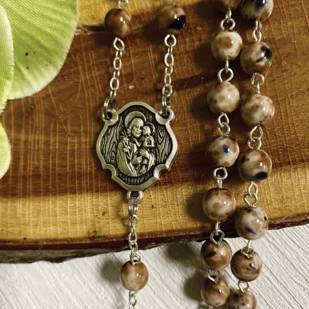 Saint Joseph Rosary with 7mm glass beads