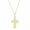Parure avec une croix incurvée Plaqué Or et une chaîne de 45cm dorée