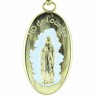 Porte-clés doré Notre Dame de Lourdes et Saint Christophe