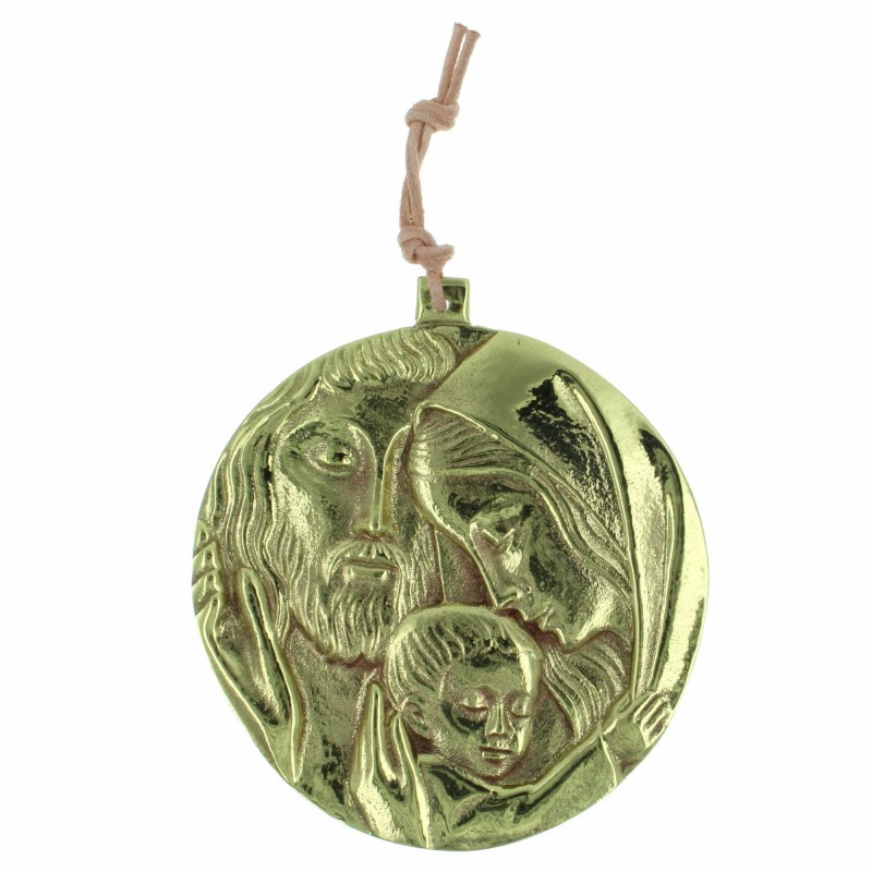 Bronze Holy Family Medallion 8.5cm