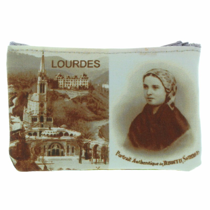 Borsa di tela decorata con immagini di Lourdes