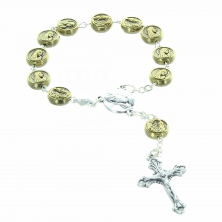 One decade rosary of Lourdes with medal beads