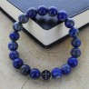 Bracciale religioso con pietre Lapis lazzuli